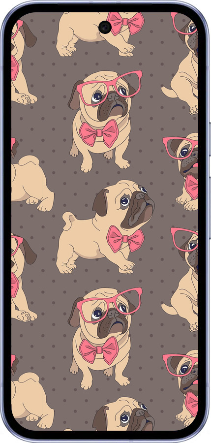 Силиконовый чехол мопсики 2 для Google Pixel 9A - 4362u-3899 изображение 