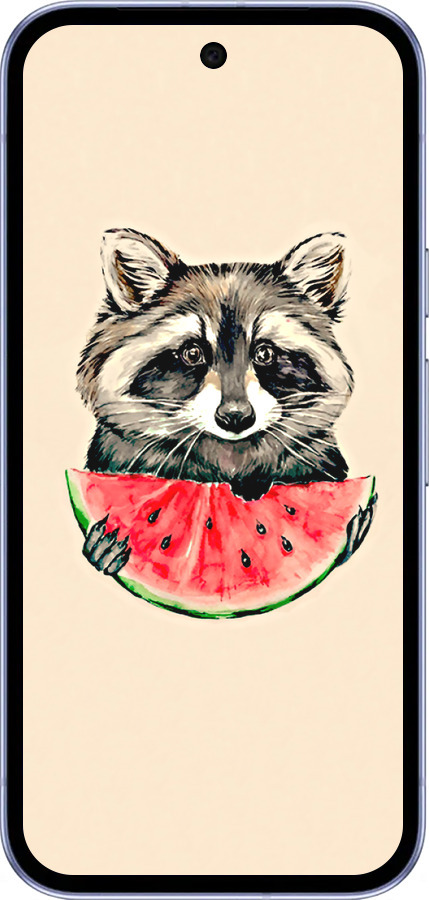 Силиконовый чехол Енотик с арбузом для Google Pixel 9A - 4605u-3899 изображение 