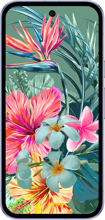 Силиконовый чехол Тропические цветы v1 для Google Pixel 9A - 4667u-3899 изображение 