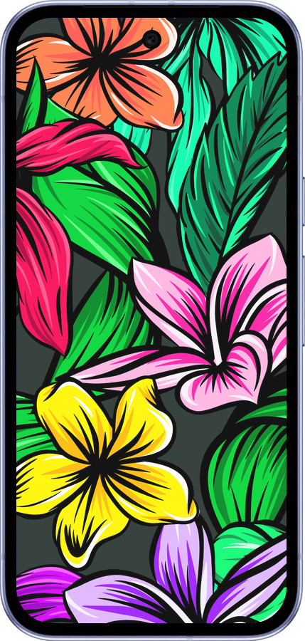 Силиконовый чехол Тропические цветы 1 для Google Pixel 9A - 4753u-3899 изображение 