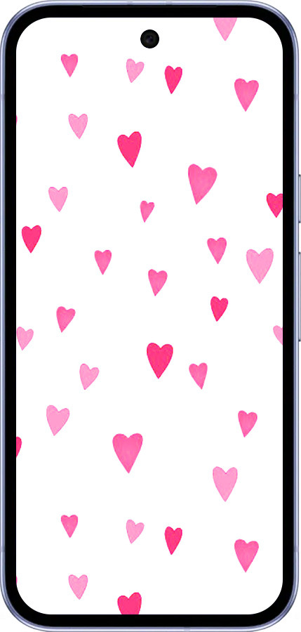 Силиконовый чехол Сердечки 2 для Google Pixel 9A - 4763u-3899 изображение 