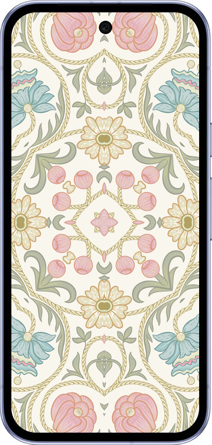 Силиконовый чехол Цветочный орнамент v2 для Google Pixel 9A - 5513u-3899 изображение 
