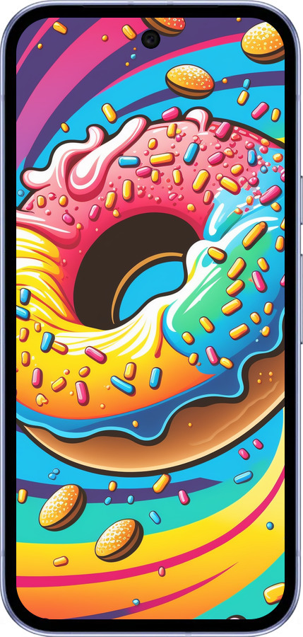 Силиконовый чехол Пончик радуга для Google Pixel 9A - 5584u-3899 изображение 