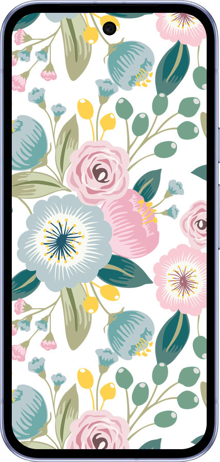 Силиконовый чехол Цветочные обои v2 для Google Pixel 9A - 5602u-3899 изображение 
