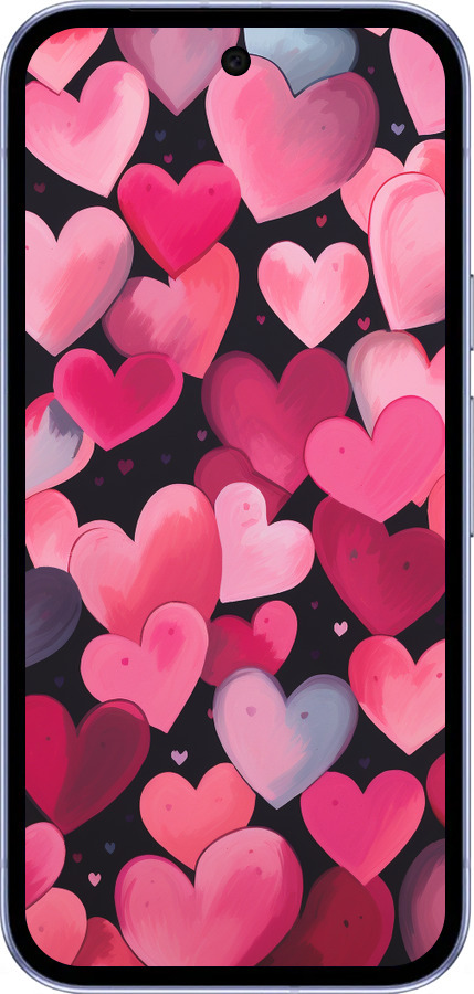 Силиконовый чехол Сердечки 4 для Google Pixel 9A - 5662u-3899 изображение 