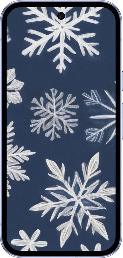 Силиконовый чехол Снежинки для Google Pixel 9A - 5821u-3899 изображение 