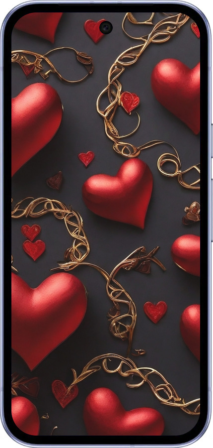 Силиконовый чехол Сердечки для Google Pixel 9A - 5831u-3899 изображение 