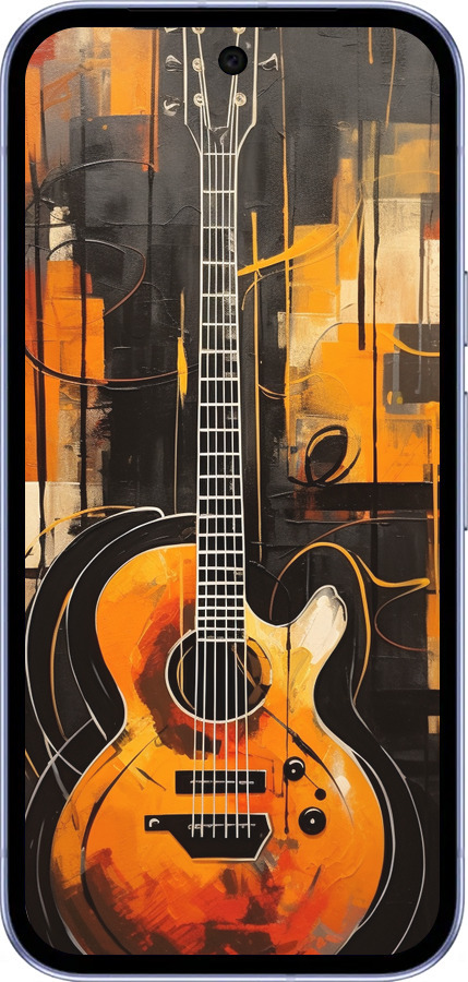 Силиконовый чехол Чехол для телефона Оранжевая Гитара для Google Pixel 9A - 5934u-3899 изображение 