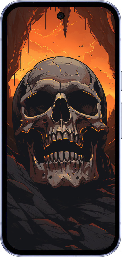 Силиконовый чехол Череп в пещере для Google Pixel 9A - 5959u-3899 изображение 