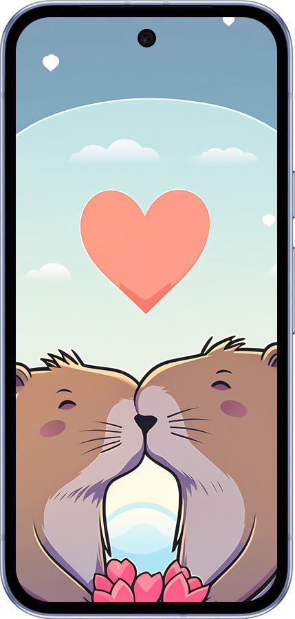 Силиконовый чехол Капибара любовь для Google Pixel 9A - 6027u-3899 изображение 