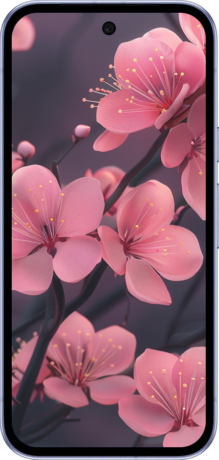 Силиконовый чехол Пурпурная сакура для Google Pixel 9A - 6075u-3899 изображение 