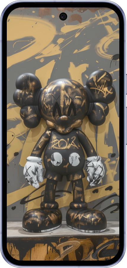 Силиконовый чехол Bronze kaws для Google Pixel 9A - 6097u-3899 изображение 