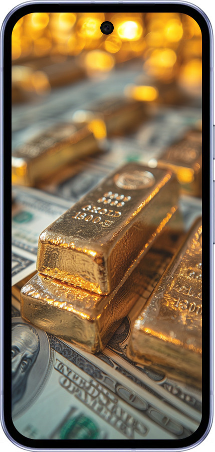 Силиконовый чехол Слитки и доллары для Google Pixel 9A - 6105u-3899 изображение 