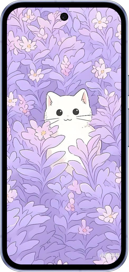 Силиконовый чехол Котик в цветах для Google Pixel 9A - 6390u-3899 изображение 