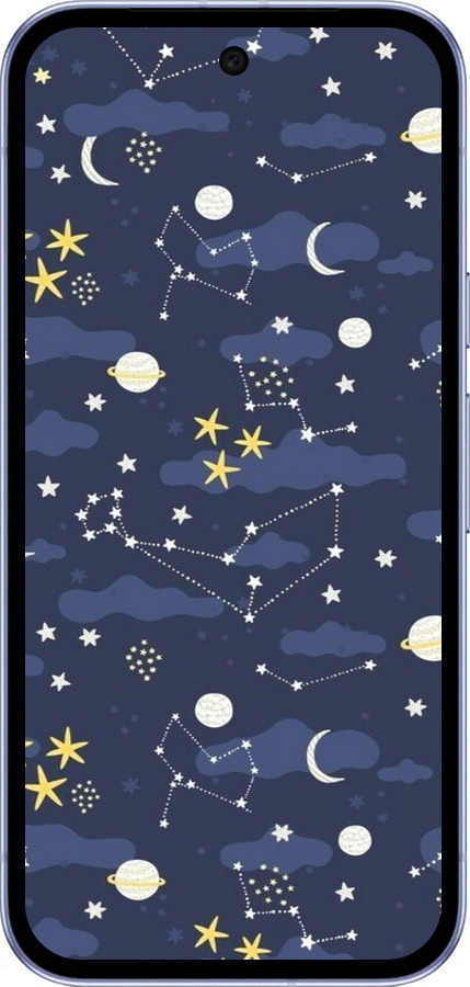 Силиконовый чехол Астрономический узор. Милый дизайн мультяшной вселенной для Google Pixel 9A - 6446u-3899 изображение 