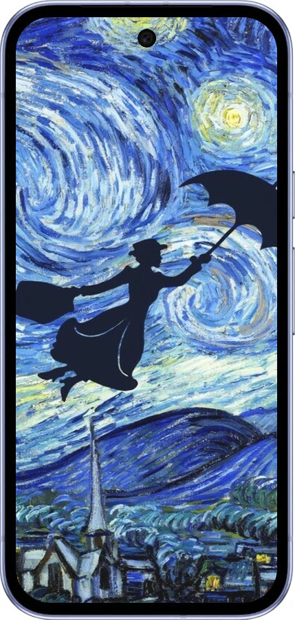 Силиконовый чехол С изображением Мэри Поппинс «Звездная ночь» для Google Pixel 9A - 6487u-3899 изображение 