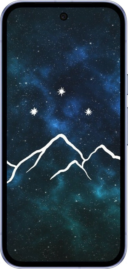 Силиконовый чехол Горы и звезды нарисованы на фоне галактики для Google Pixel 9A - 6490u-3899 изображение 