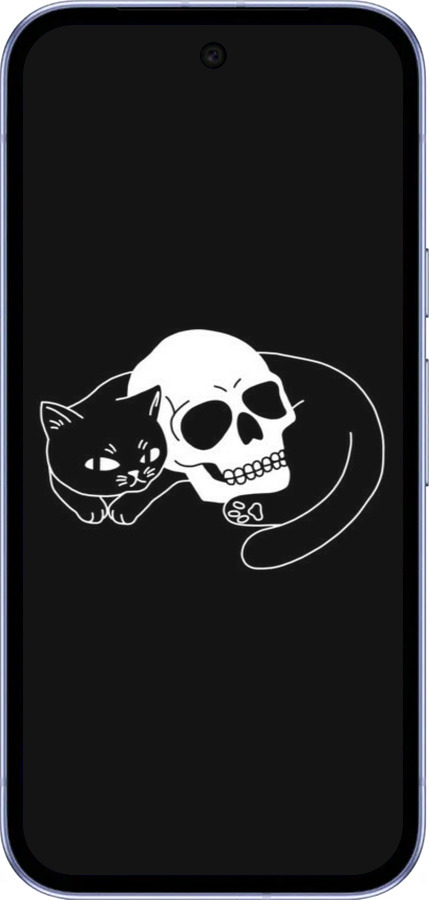 Силиконовый чехол С изображением кота и черепа для Google Pixel 9A - 6491u-3899 изображение 