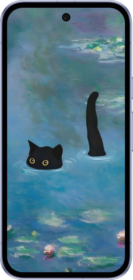 Силиконовый чехол С изображением кота и водяной лилии Monet для Google Pixel 9A - 6519u-3899 изображение 