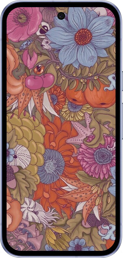 Силиконовый чехол Абстрактные цветы для Google Pixel 9A - 6526u-3899 изображение 