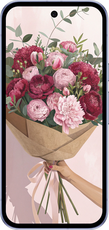 Силіконовий чехол Півонії 1 для Google Pixel 9A - 6705u-3899 изображение 