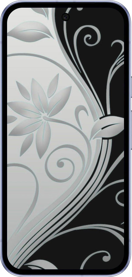 Силиконовый чехол Цветы на чёрно-белом фоне для Google Pixel 9A - 840u-3899 изображение 
