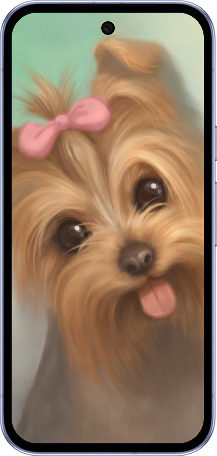 Силиконовый чехол Нарисованный йоркширский терьер для Google Pixel 9A - 928u-3899 изображение 