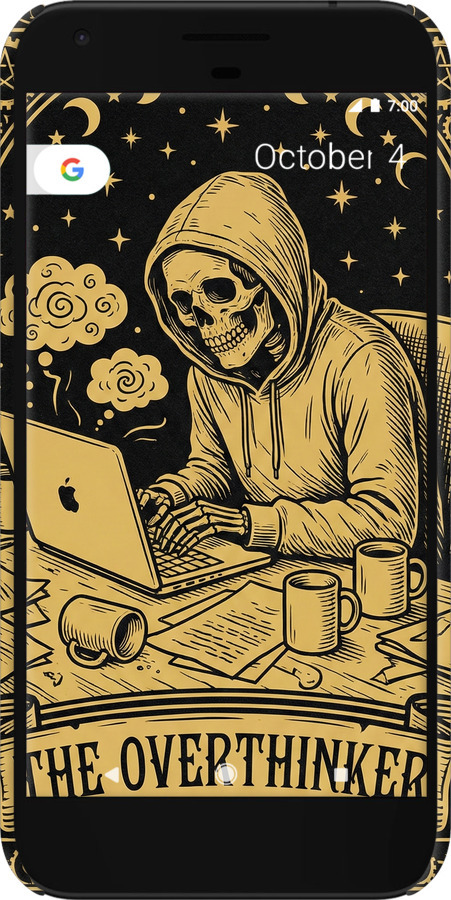 3D пластиковий матовий чехол The Overthinker для Google Pixel XL - 6774m-401 изображение 