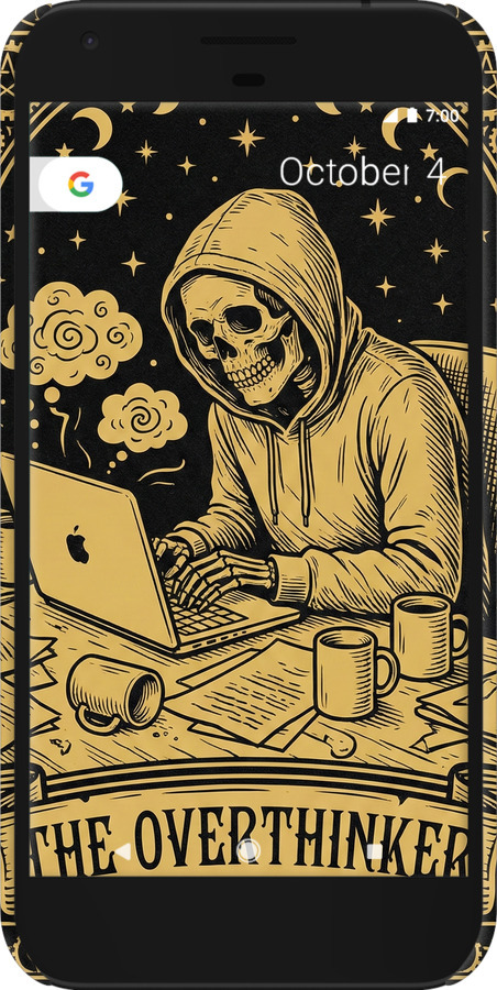 3D пластиковый матовый чехол The Overthinker для Google Pixel - 6774m-400 изображение 