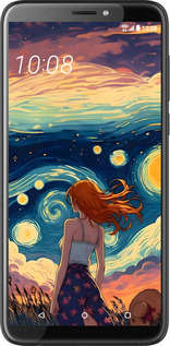 Силиконовый чехол Девушка Арт для HTC Desire 12 Plus - 6325u-1485 изображение 