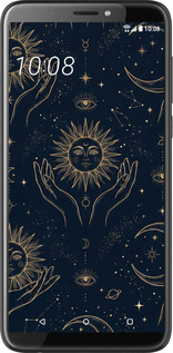 Силіконовий чехол Celestial Harmony: Sun & Moon Gold Mystic Pattern для HTC Desire 12 Plus - 6778u-1485 изображение 