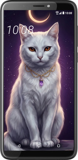 Силиконовый чехол Mystic White Cat Gothic Dark Purple Gold для HTC Desire 12 Plus - 6805u-1485 изображение 