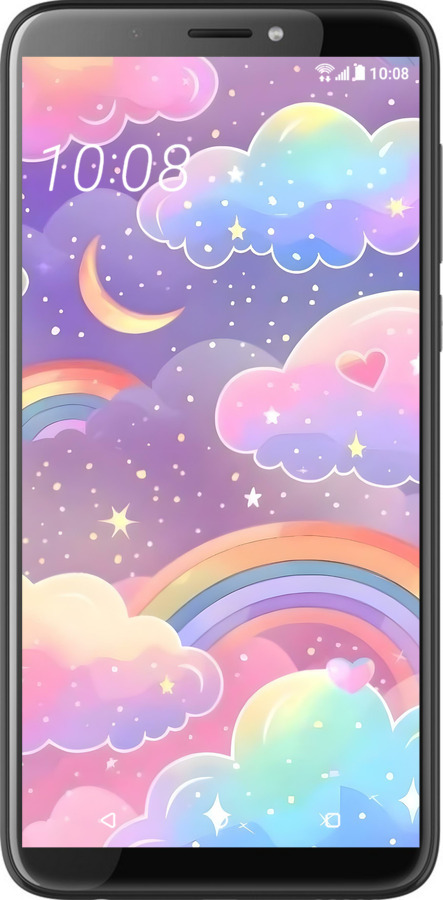 Силиконовый чехол Облака и радуга для HTC Desire 12 Plus - 6312u-1485 изображение 