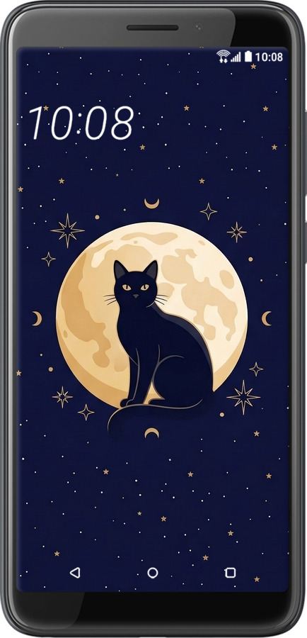 Силиконовый чехол Cute Cat Celestial/Witchy для HTC Desire 12 - 6787u-1476 изображение 