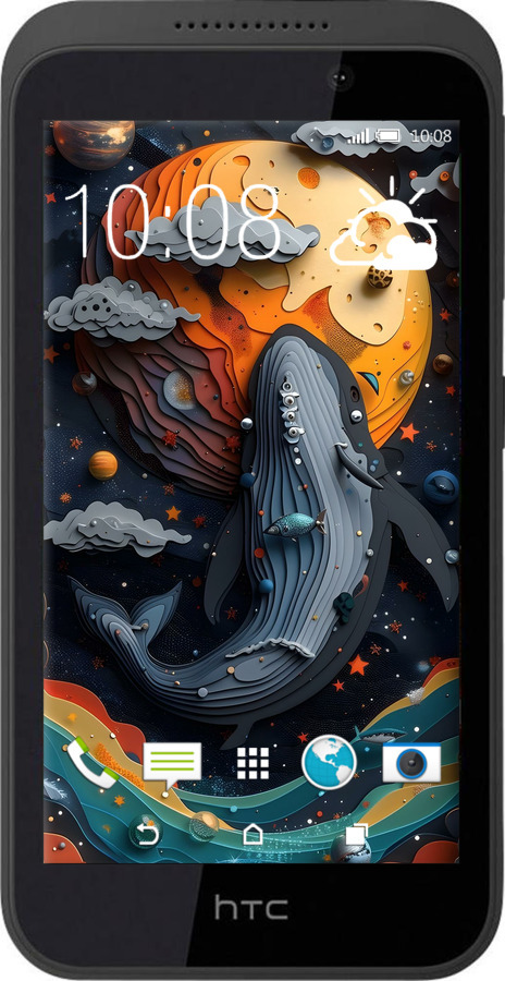 Силіконовий чехол Кит у космосі для HTC Desire 320 - 6328u-497 изображение 