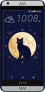3D пластиковий глянцевий чехол Cute Cat Celestial/Witchy для HTC Desire 530 - 6787c-613 изображение 