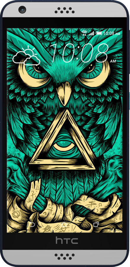 Силиконовый чехол Сова Арт-тату для HTC Desire 630 - 3971u-454 изображение 