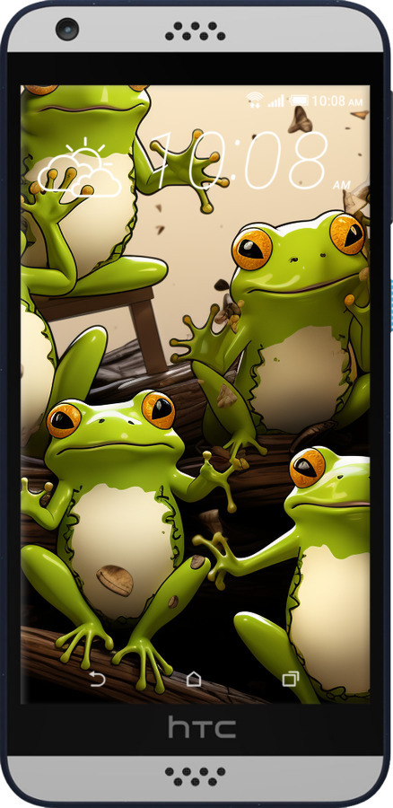 Силиконовый чехол Жабки для HTC Desire 530 - 5656u-613 изображение 