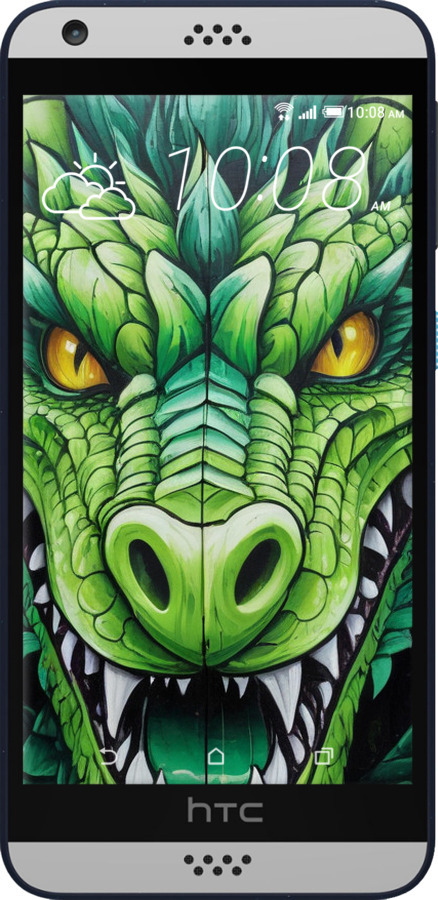 Силиконовый чехол Зелёный дракон для HTC Desire 630 - 5816u-454 изображение 