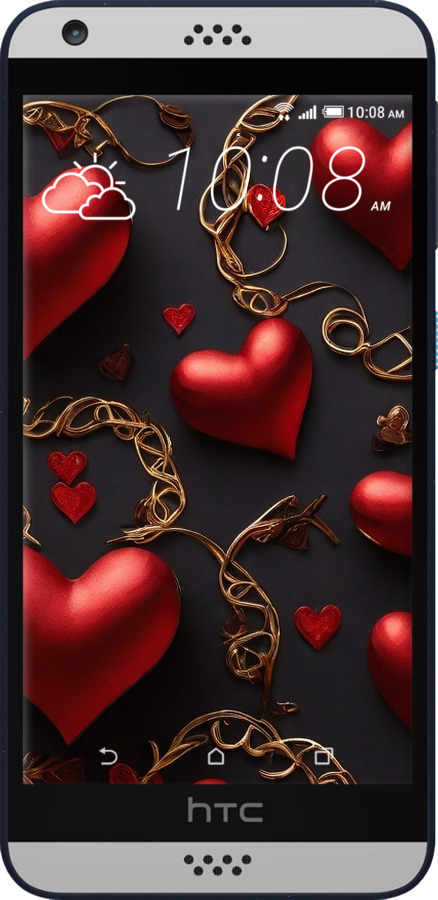 Силіконовий чехол Сердечки для HTC Desire 530 - 5831u-613 изображение 