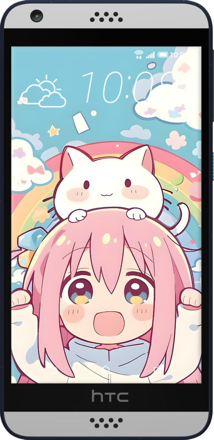Силіконовий чехол Девочка аниме радуга для HTC Desire 530 - 6304u-613 изображение 
