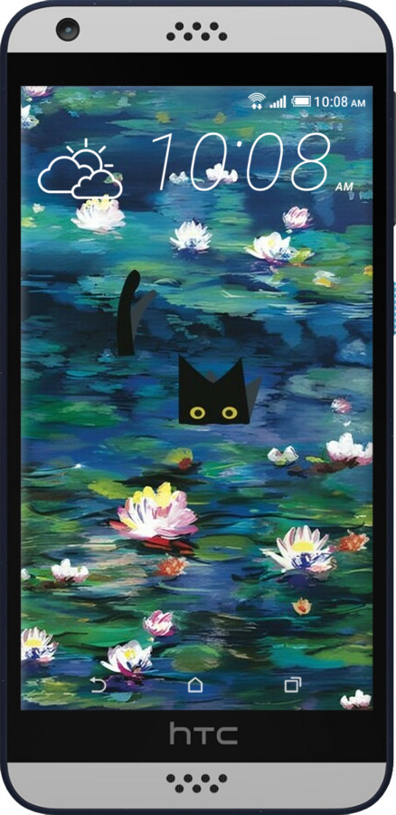 Силиконовый чехол Чехол с изображением водяных лилий Моне и кошек для HTC Desire 530 - 6399u-613 изображение 