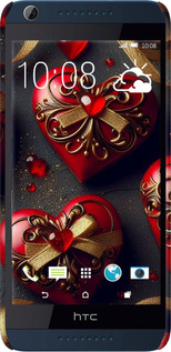 3D пластиковый матовый чехол Сердечки v4 для HTC Desire 628 Dual Sim - 5834m-949 изображение 