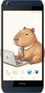 3D пластиковый матовый чехол Funny Capybara CEO Working для HTC Desire 628 Dual Sim - 6777m-949 изображение 