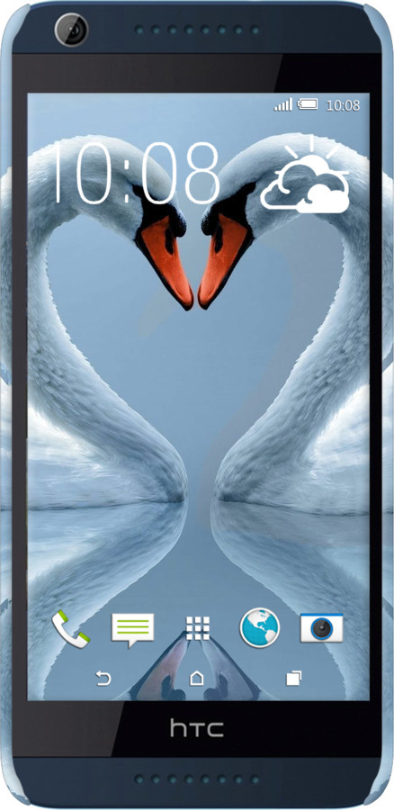 3D пластиковый матовый чехол Лебеди для HTC Desire 628 Dual Sim - 6007m-949 изображение 