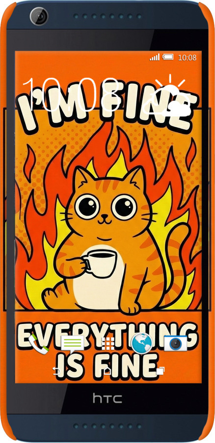 3D пластиковий матовий чехол Funny Cat для HTC Desire 628 Dual Sim - 6786m-949 изображение 