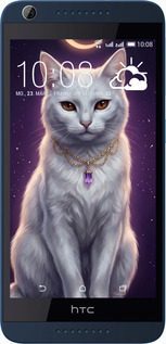 Силиконовый chehol(1620) - TRANSLATE NOT EXISTS 'Mystic White Cat Gothic Dark Purple Gold' dlya(1621) - TRANSLATE NOT EXISTS HTC Desire 628 Dual Sim - 6805u-949 изображение 1