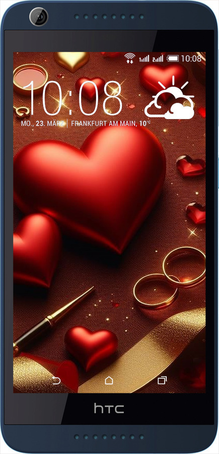 Силиконовый чехол Сердечки v3 для HTC Desire 626G - 5833u-144 изображение 