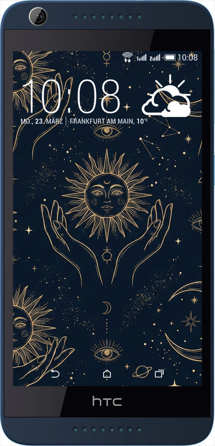 Силіконовий чехол Celestial Harmony: Sun & Moon Gold Mystic Pattern для HTC Desire 628 Dual Sim - 6778u-949 изображение 