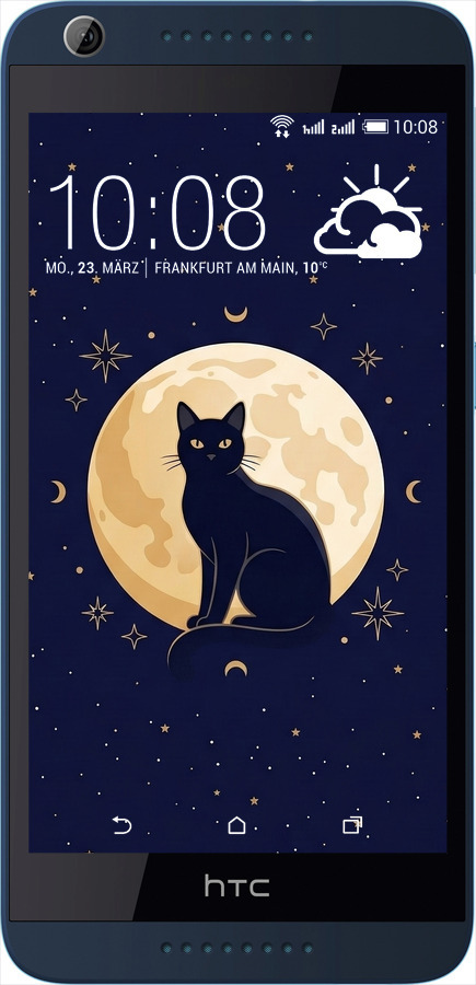 Силиконовый чехол Cute Cat Celestial/Witchy для HTC Desire 626G - 6787u-144 изображение 